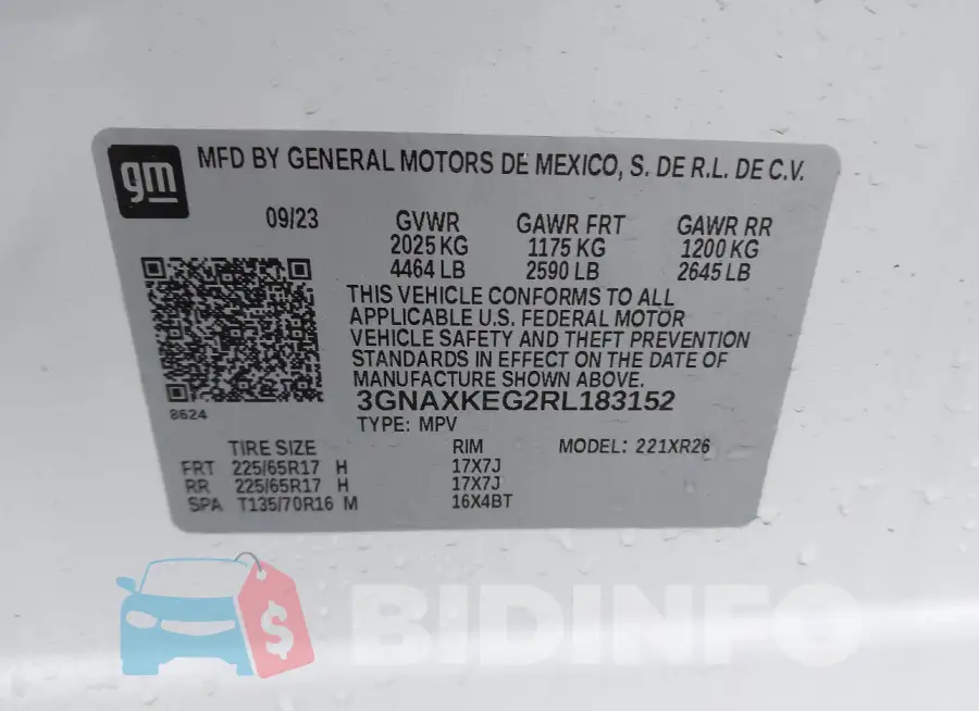 3GNAXKEG2RL183152 Photo# 9