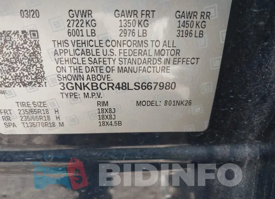 3GNKBCR48LS667980 Photo# 9