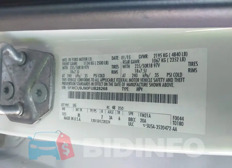 1FMCU9J90FUB28268 Photo# 9