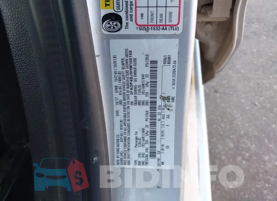 3FADP4BJ9HM166168 Photo# 9