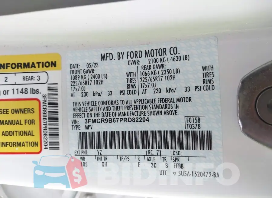 3FMCR9B67PRD82204 Photo# 9