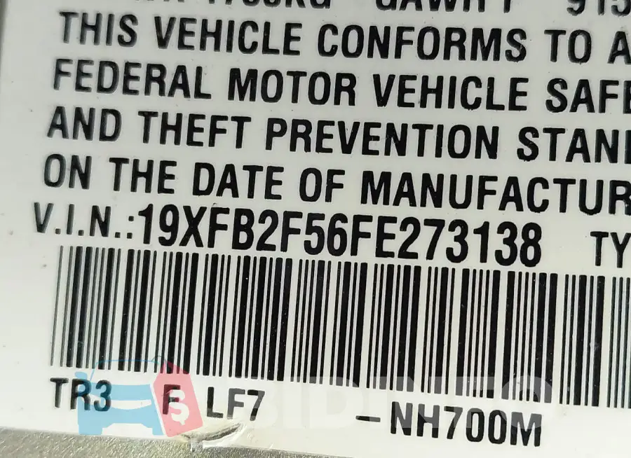 19XFB2F56FE273138 Photo# 9