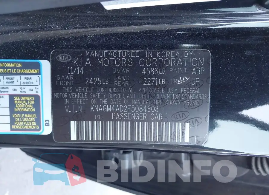 KNAGM4AD2F5084603 Photo# 9