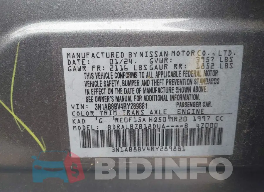 3N1AB8BV4RY289881 Photo# 9