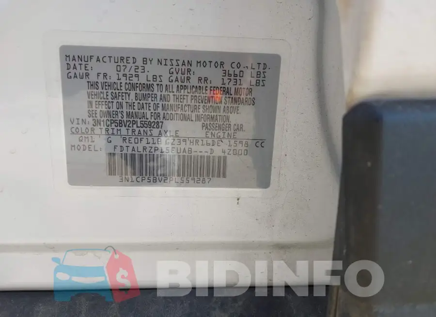 3N1CP5BV2PL559287 Photo# 9