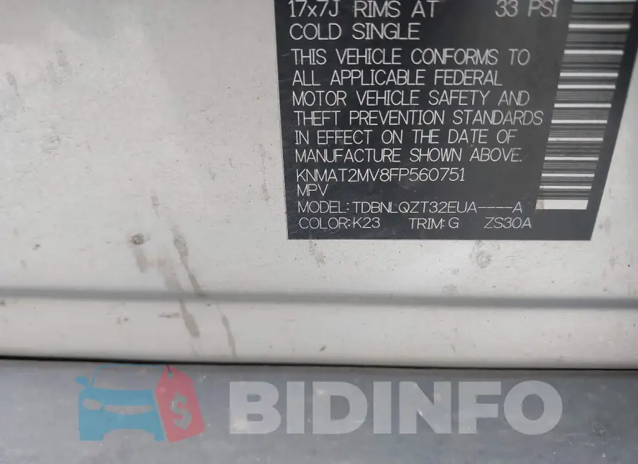 KNMAT2MV8FP560751 Photo# 9