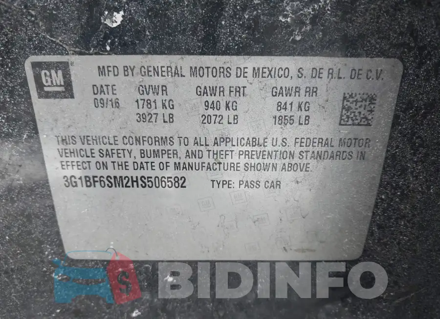 3G1BF6SM2HS506582 Photo# 9