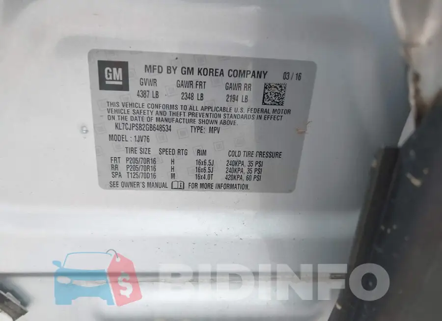 KL7CJPSB2GB648534 Photo# 9
