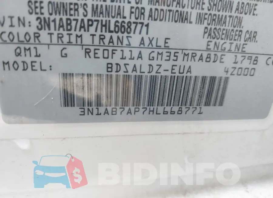 3N1AB7AP7HL668771 Photo# 9