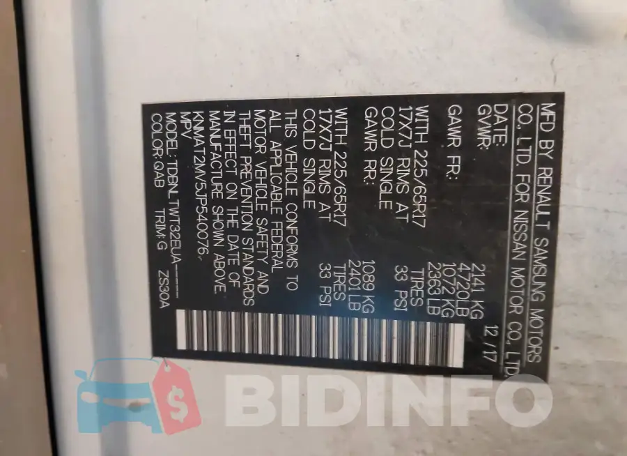 KNMAT2MV5JP540076 Photo# 9