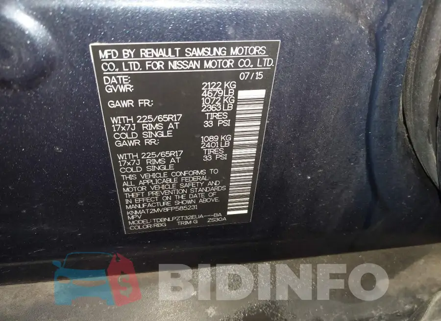 KNMAT2MV8FP585231 Photo# 9