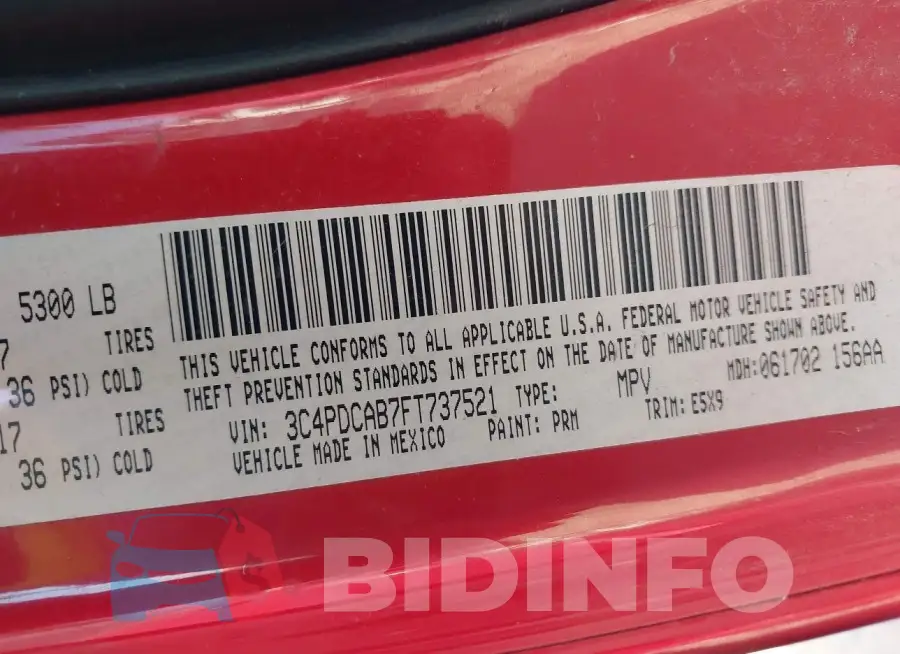 3C4PDCAB7FT737521 Photo# 9