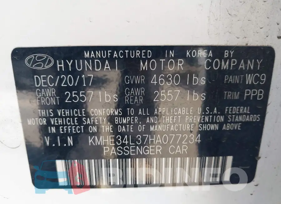 KMHE34L37HA077234 Photo# 9