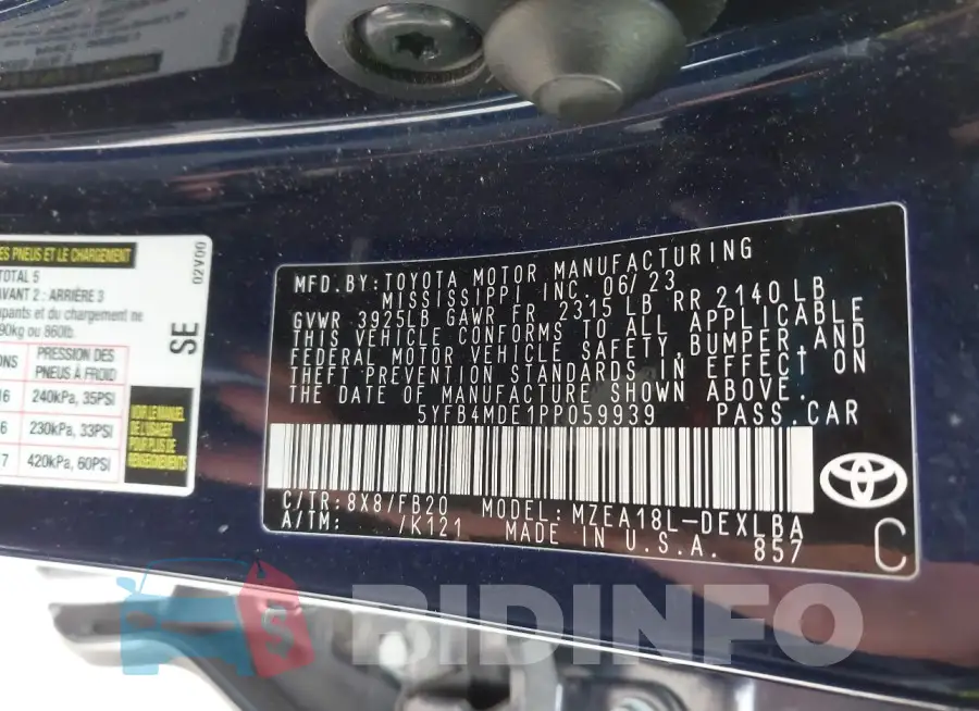 5YFB4MDE1PP059939 Photo# 9