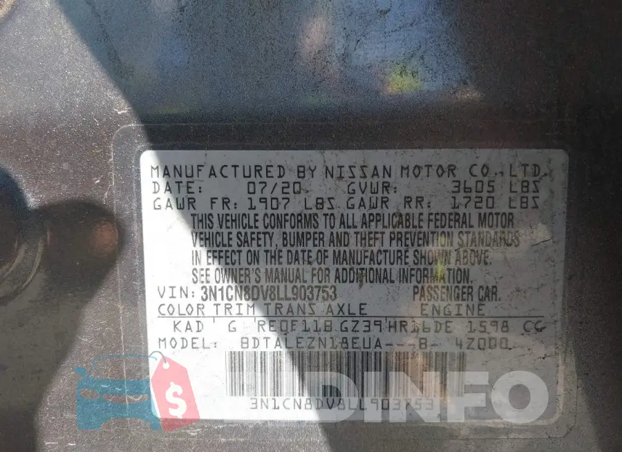 3N1CN8DV8LL903753 Photo# 9