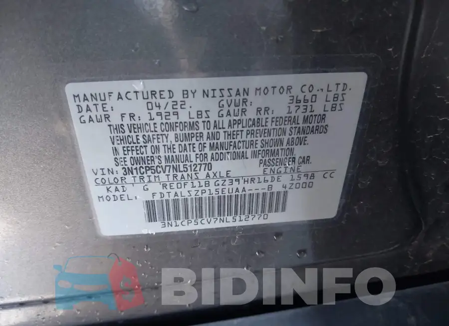 3N1CP5CV7NL512770 Photo# 9