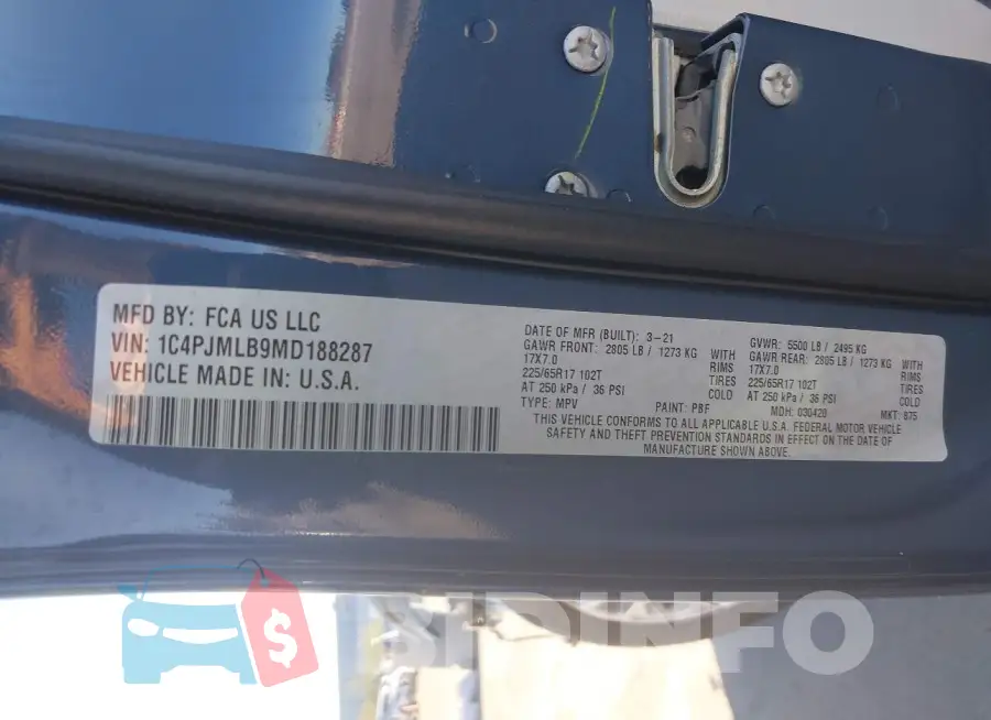 1C4PJMLB9MD188287 Photo# 9