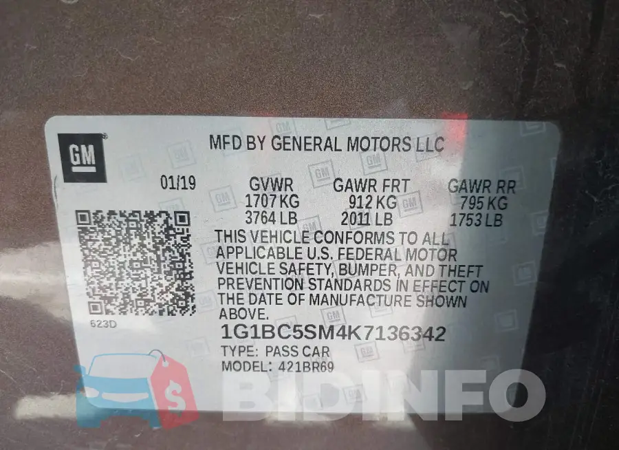 1G1BC5SM4K7136342 Photo# 9