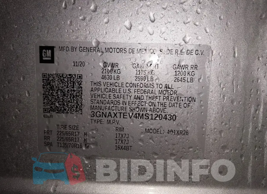 3GNAXTEV4MS120430 Photo# 9
