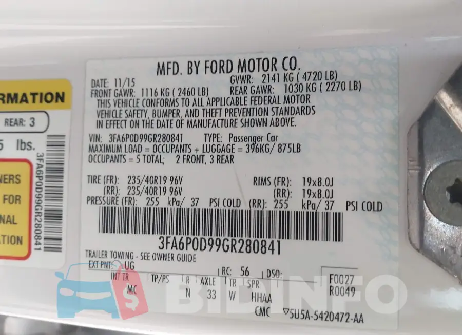 3FA6P0D99GR280841 Photo# 9