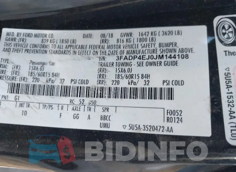 3FADP4EJ0JM144108 Photo# 9