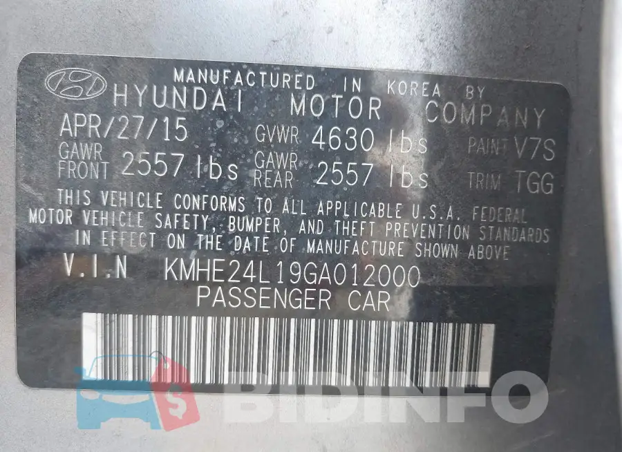 KMHE24L19GA012000 Photo# 9
