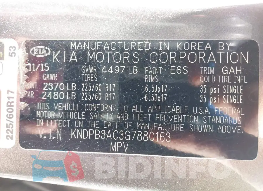 KNDPB3AC3G7880163 Photo# 9