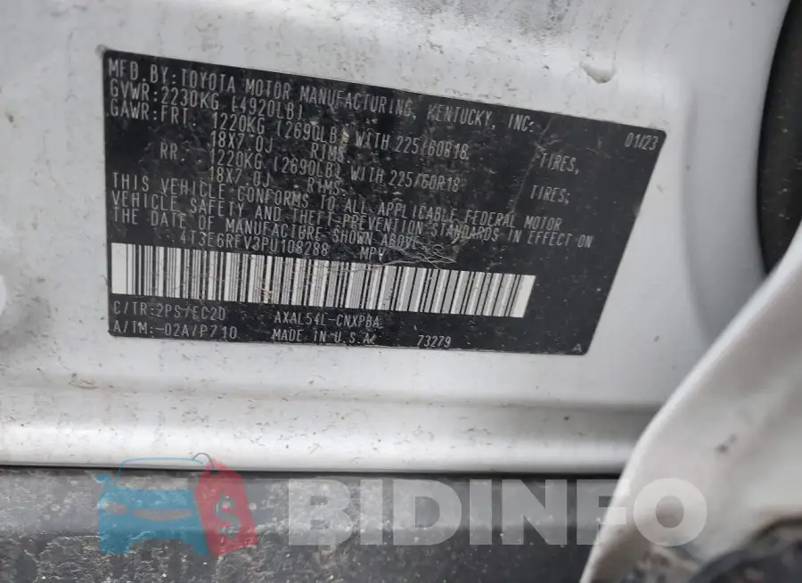 4T3E6RFV3PU108288 Photo# 9