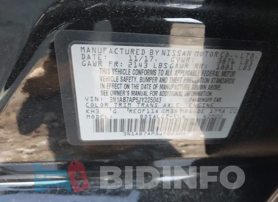 3N1AB7AP5JY225043 Photo# 9