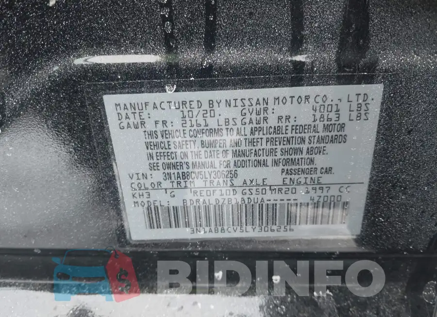 3N1AB8CV5LY306256 Photo# 9