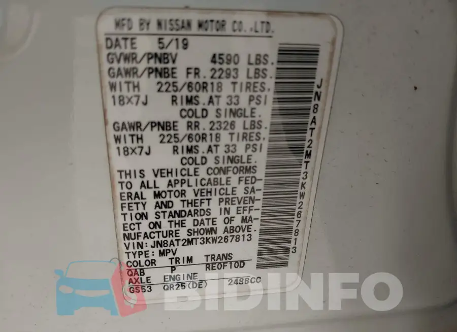 JN8AT2MT3KW267813 Photo# 9