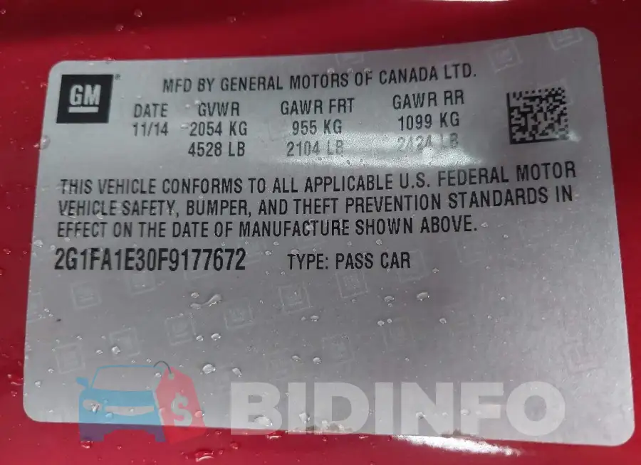 2G1FA1E30F9177672 Photo# 9