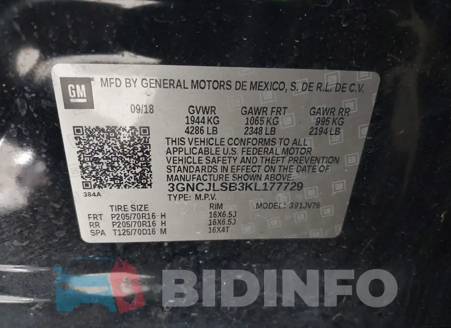 3GNCJLSB3KL177729 Photo# 9