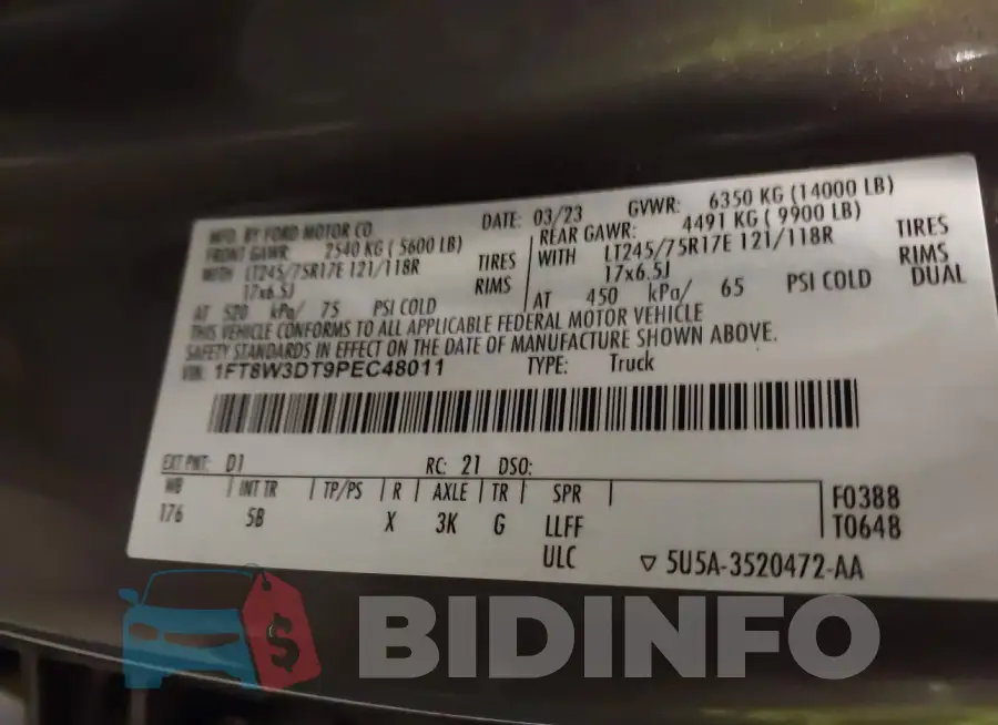 1FT8W3DT9PEC48011 Photo# 9