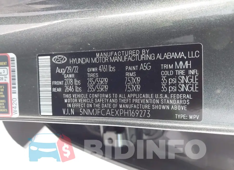 5NMJFCAEXPH169273 Photo# 9