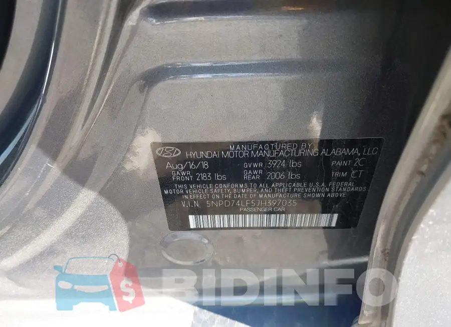 5NPD74LF5JH397035 Photo# 9