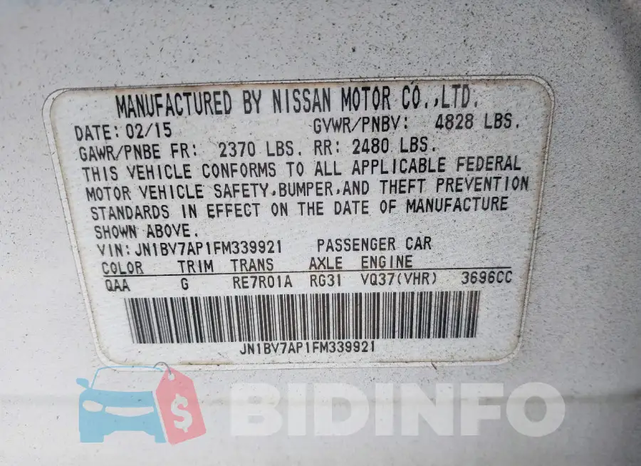 JN1BV7AP1FM339921 Photo# 9