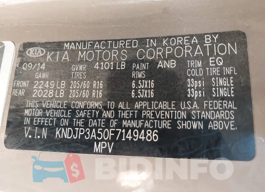 KNDJP3A50F7149486 Photo# 9