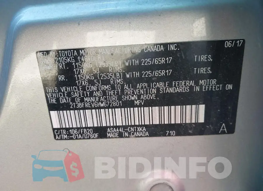 2T3BFREV6HW672801 Photo# 9