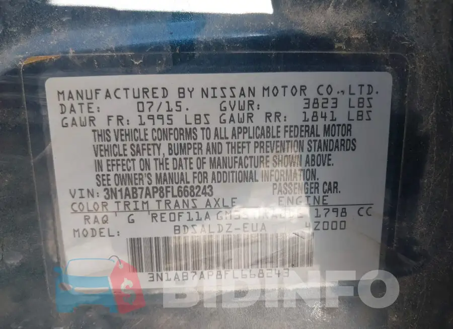 3N1AB7AP8FL668243 Photo# 9