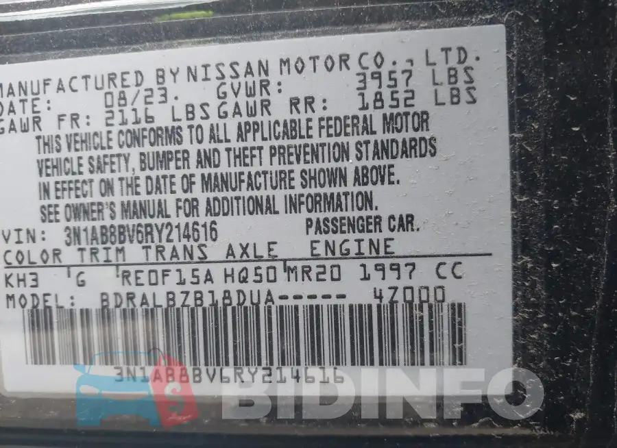 3N1AB8BV6RY214616 Photo# 9