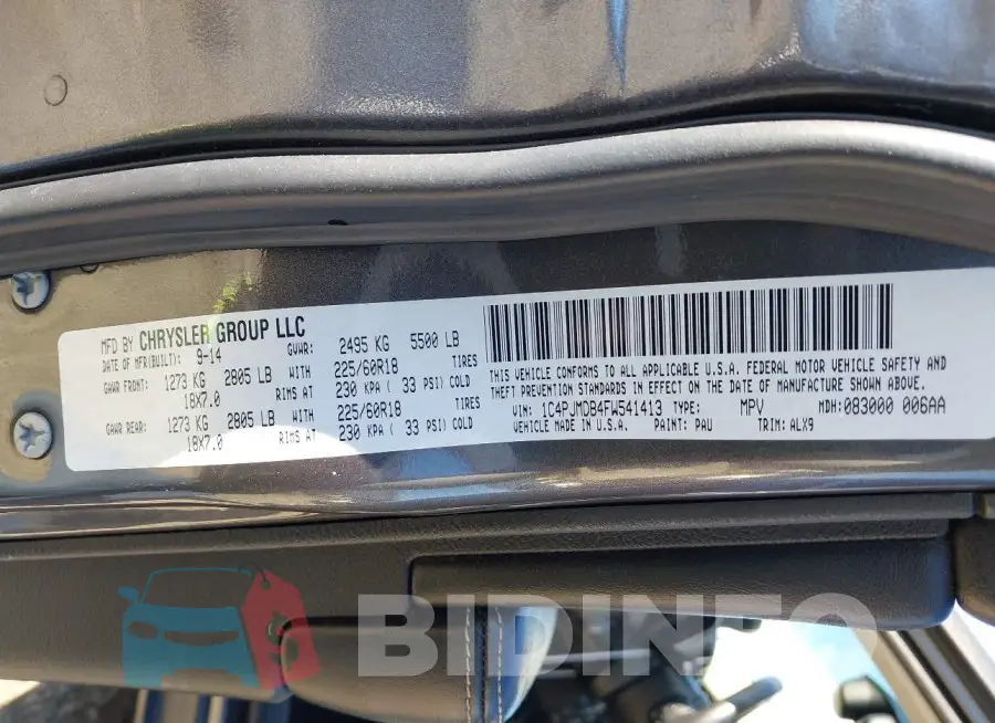 1C4PJMDB4FW541413 Photo# 9