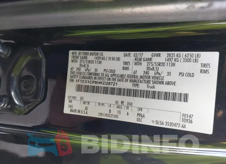 1FTEX1CP8HKD28721 Photo# 9