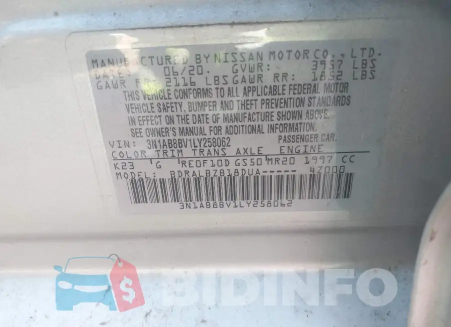 3N1AB8BV1LY258062 Photo# 9