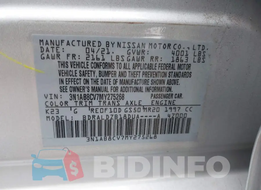 3N1AB8CV7MY275268 Photo# 9