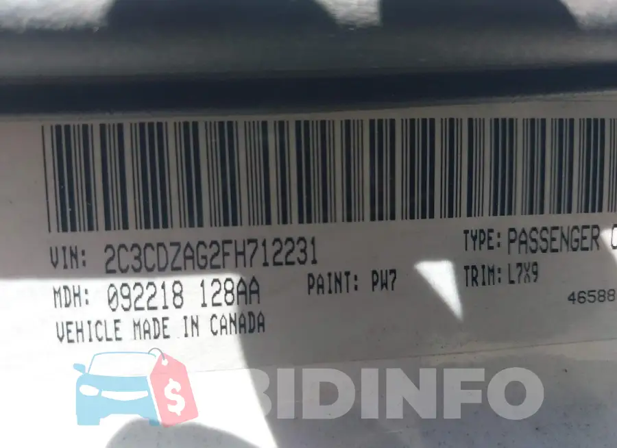2C3CDZAG2FH712231 Photo# 9