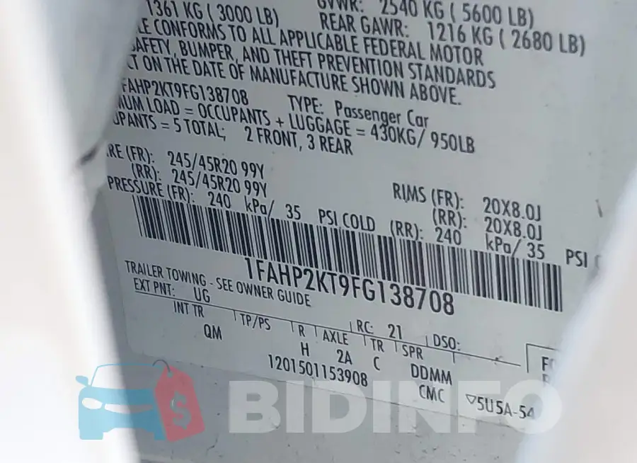 1FAHP2KT9FG138708 Photo# 9