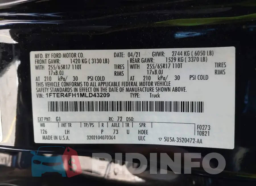 1FTER4FH1MLD43209 Photo# 9