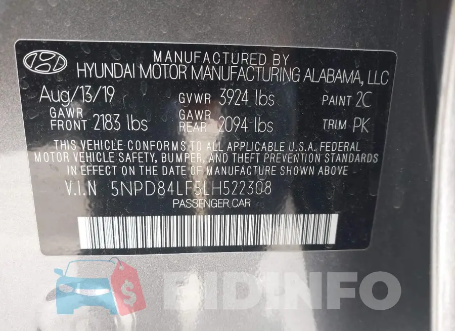 5NPD84LF5LH522308 Photo# 9