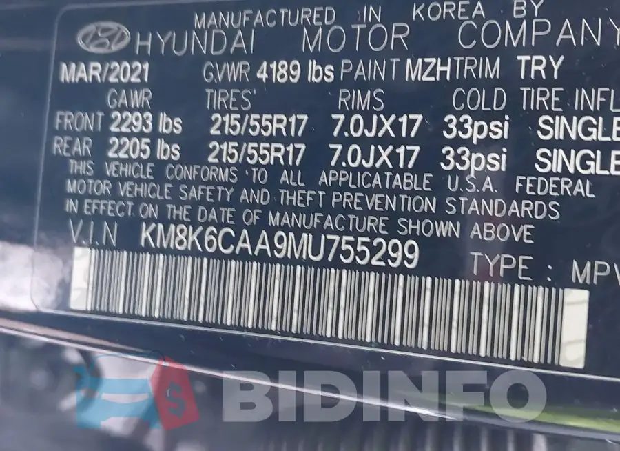 KM8K6CAA9MU755299 Photo# 9